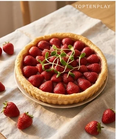 Tarte à la fraise aux jeunes pousses