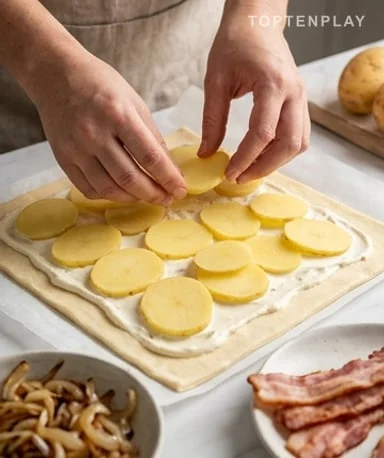 Précuis les pommes de terre pour garder une tarte nette