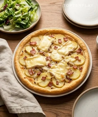 Tarte fine au reblochon et pommes de terre