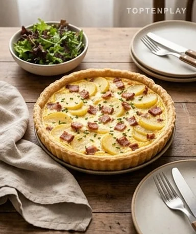 Tarte paysanne aux pommes de terre et bacon de dinde