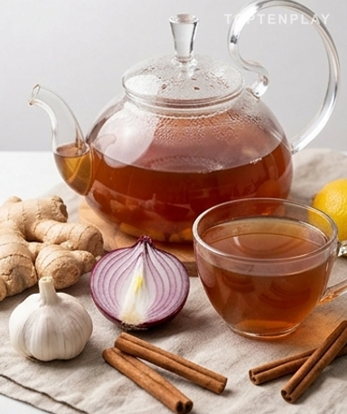 Thé bien-être oignon rouge & gingembre : la boisson qui réchauffe de l'intérieur