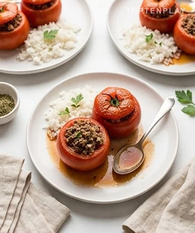 Tomates farcies à la viande hachée de bœuf et veau