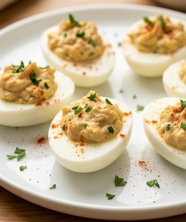 Œufs farcis au thon et épices douces