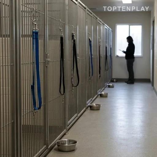 Kennels de refuge animalier vides après contrôle