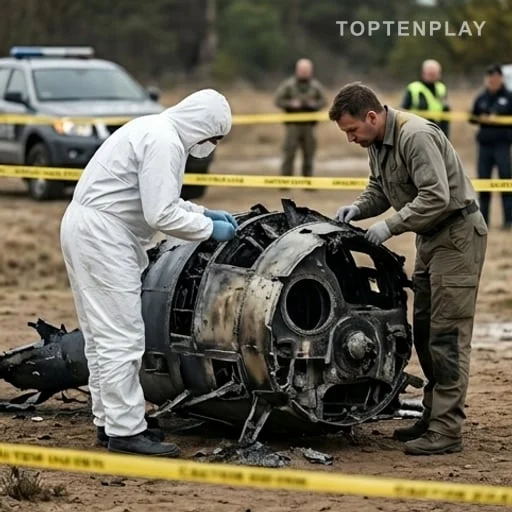 Enquête accident autour de débris d’hélicoptère militaire