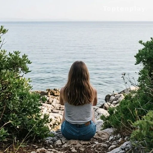 Silhouette d'une jeune femme de dos au bord de la mer, symbole d'engagement pour la nature