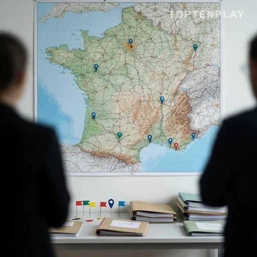 Carte d’enquête avec profils repérés en France