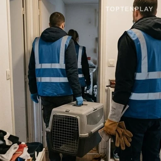 Intervention de protection animale devant un logement