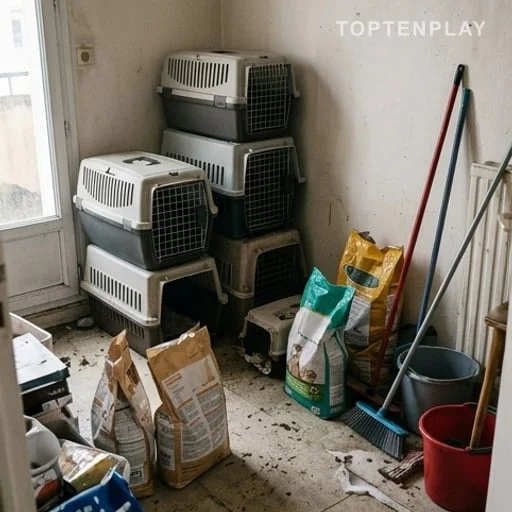 Logement encombré après une découverte de maltraitance animale