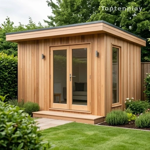 Studio en bois dans un jardin, alternative économique à la maison de retraite