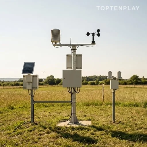 Station météo mesurant la chaleur et l’énergie solaire