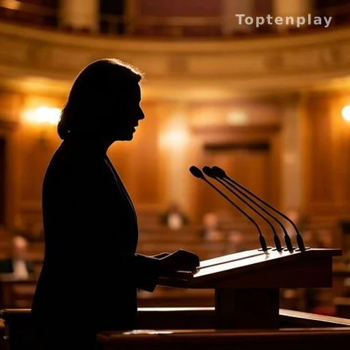 Silhouette d'un député à un pupitre lors d'un débat sur le logement