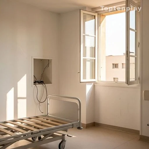 Chambre d'hôpital vide sans climatiseur par forte chaleur