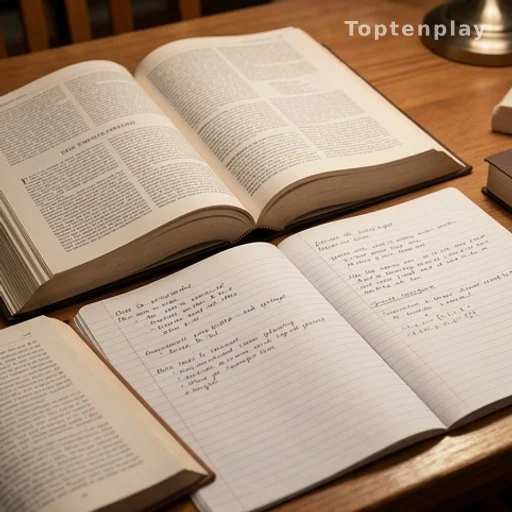Encyclopédies ouvertes et notes manuscrites, illustration de la mémoire et de la formation sans Internet