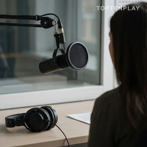 Micro de radio dans un studio anonyme