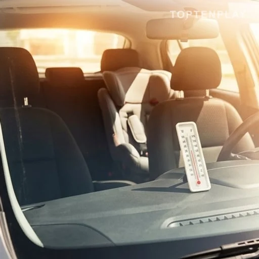 Habitacle de voiture chaud avec siège enfant