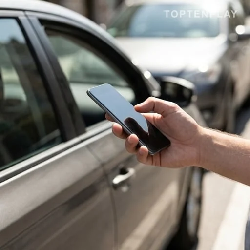 Appel d’urgence près d’une voiture en sécurité routière