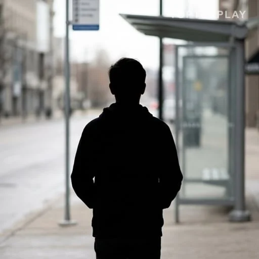 Silhouette près d’un arrêt, appel de sécurité