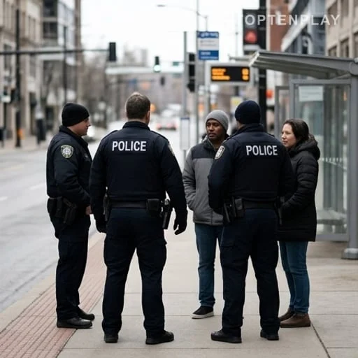 Forces de l’ordre recueillant des informations de sécurité