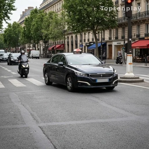 Véhicule officiel avec gyrophare impliqué dans un accident à une intersection parisienne
