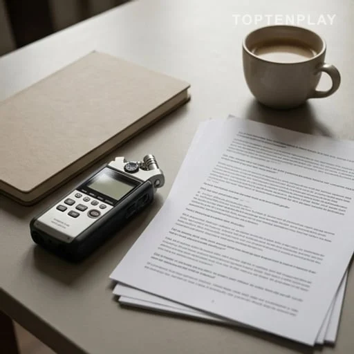 Table d’écriture évoquant un travail de transcription