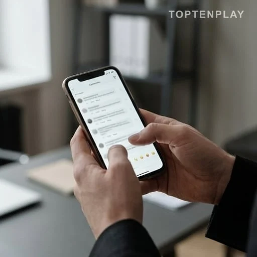 Téléphone montrant un commentaire lié à la justice