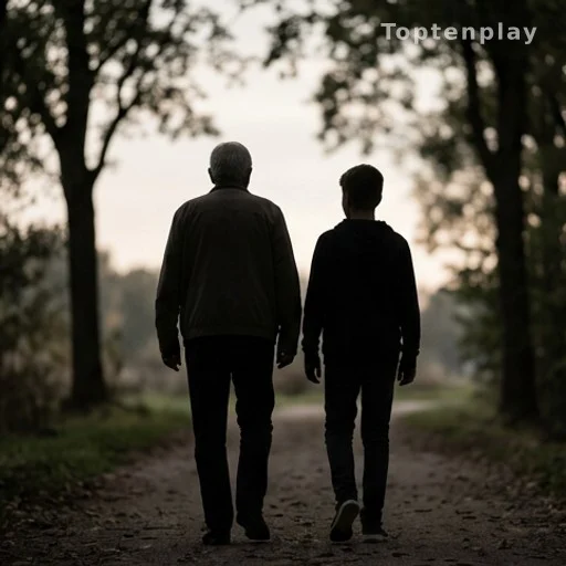 Deux silhouettes de dos illustrant un couple avec différence d'âge