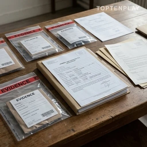 Dossier de justice pénale lié à une enquête criminelle