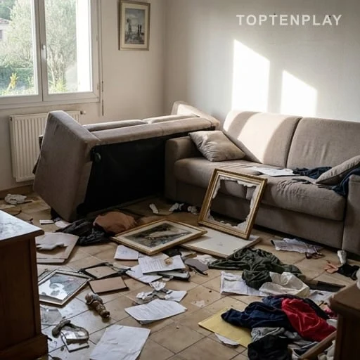 Salon saccagé après location Airbnb