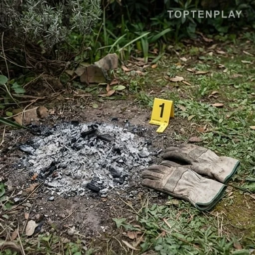 Tas de cendres dans un jardin privé
