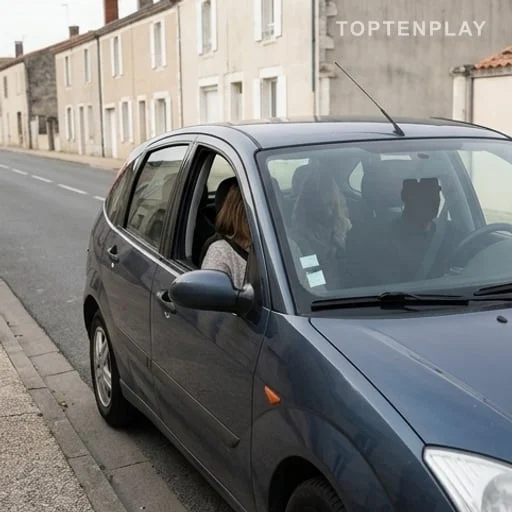 Conducteur au volant avec passagère vue de dos