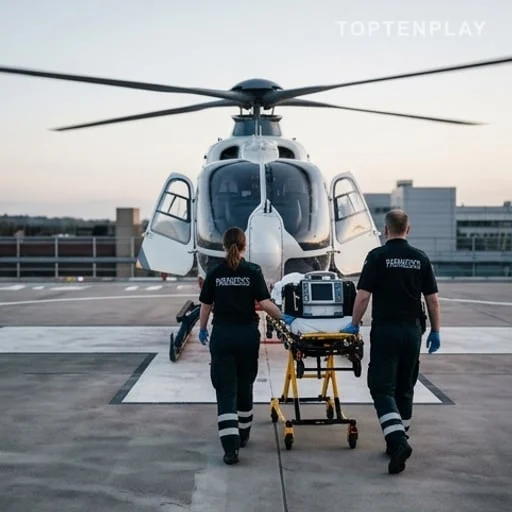 Hélicoptère médical après l’accident mortel