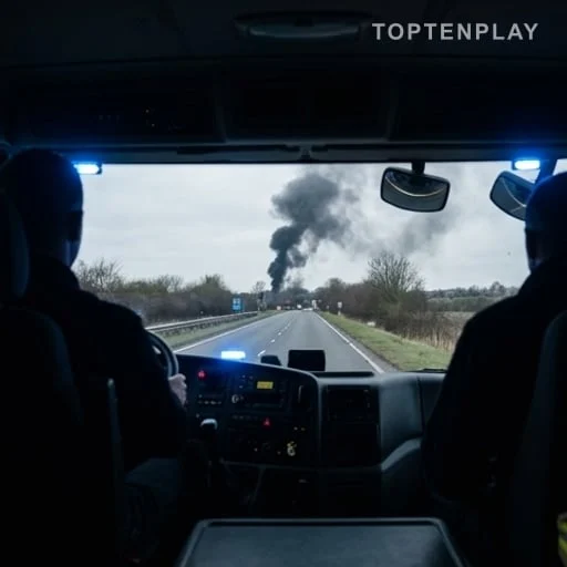 Camion de pompiers partant vers un incendie