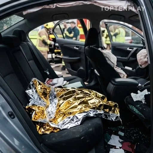 Habitacle de voiture après accident et assurance auto