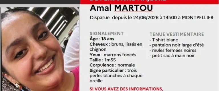 Amal, 18 ans, disparue après des courses à Montpellier