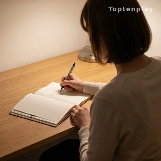 Femme écrivaine de dos à son bureau, évocation d'un désaccord passé
