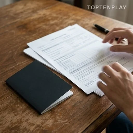 Passeport et formulaires de nationalité sur une table