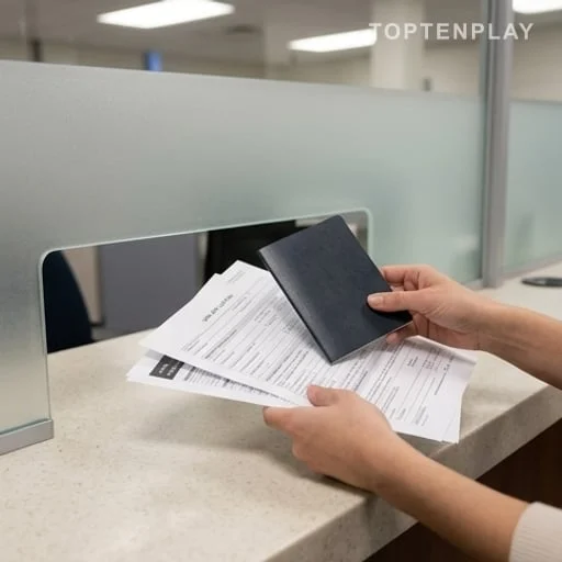 Dossier de visa et passeport tenus au guichet