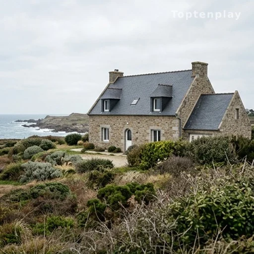 Maison familiale en pierre près du littoral breton dans le Morbihan