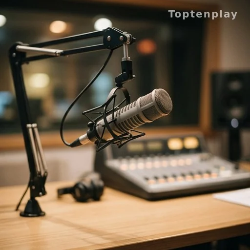Microphone de studio radio, affaire médiatique et justice