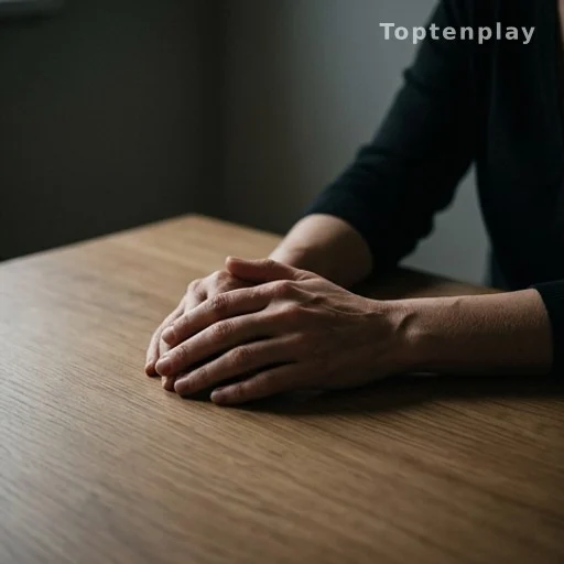 Mains de femme sur une table, violences conjugales et féminicides