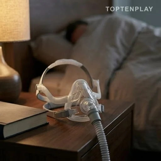 Masque CPAP posé près d’un lit de patient