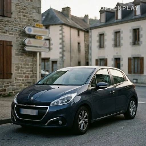 Voiture stationnée dans un village du Haut-Doubs