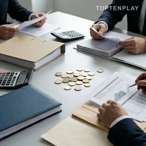 Documents de budget européen et calculatrice sur table