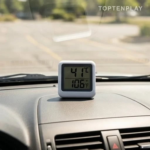 Tableau de bord de voiture sous forte chaleur