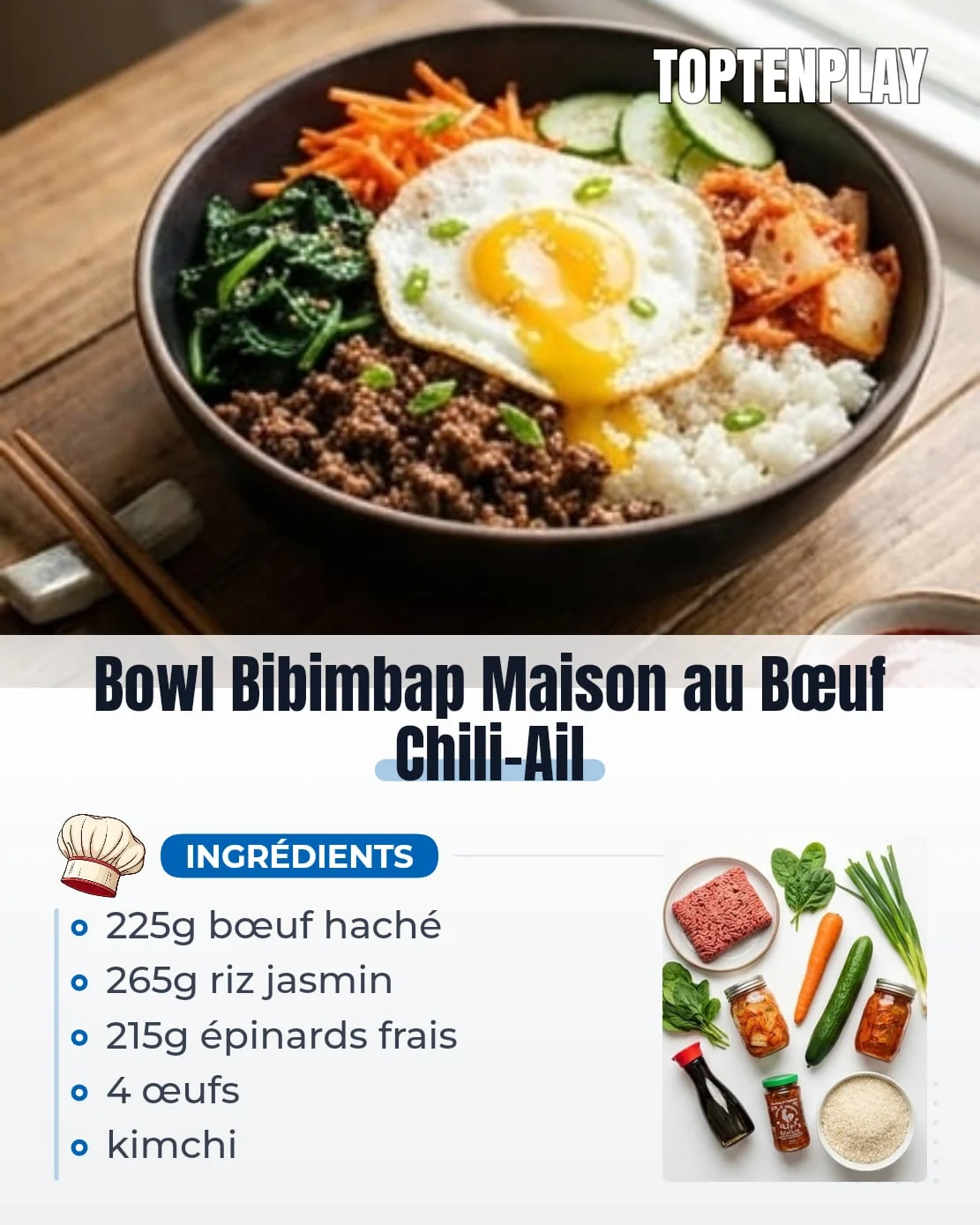 Bowl Bibimbap Maison au Bœuf Chili-Ail