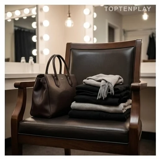 Sac de luxe posé dans une loge d’artiste