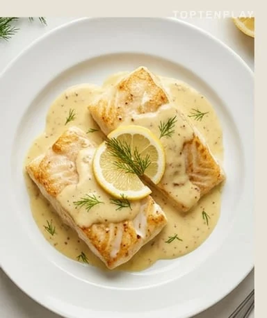 Baked Cod with Mustard-Lemon Sauce