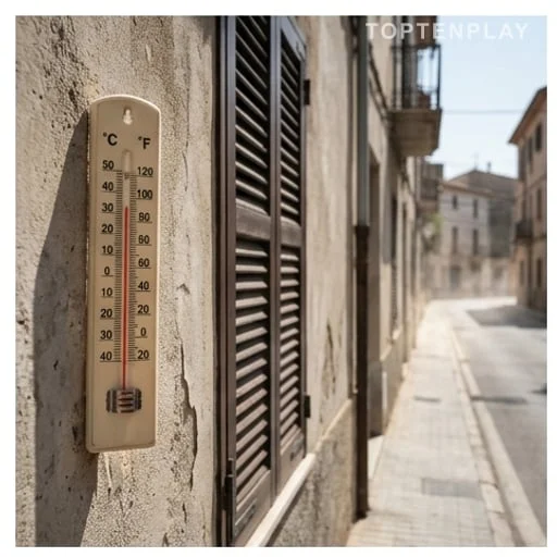 Thermomètre extérieur pendant une alerte santé canicule
