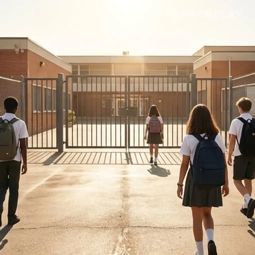 Entrée d’école fermée sous forte chaleur